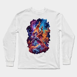 Cosmic Ballet: Nebula's Elegance in Pillars of Creation - cosmic Long Sleeve T-Shirt